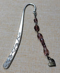 Bookmark with Heart - Pink & Purple Beads